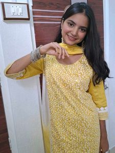 lime green kurta set(size~L)🌻
