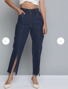 Slit Hem Jeans