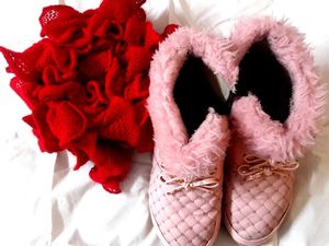 Pink Quilted Faux Fur Slipper Shoes
