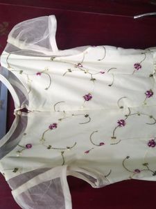 Embroidered White Dress