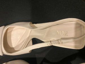 Zara white heeled slingback shoes