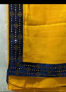 Yellow Saree with stones