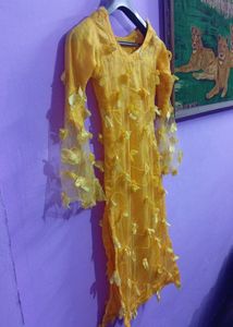 Yellow 💛 Butterfly Print 🦋 kurti For Girls And W