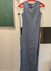 Blue Sleeveless Maxi Dress