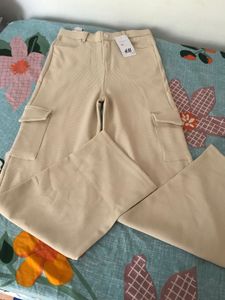 H&M Beige Corduroy Cargo Pants