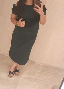 A Line Shoulder Cut Dress
