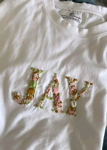 Handmade Embroidery Customise Tshirt