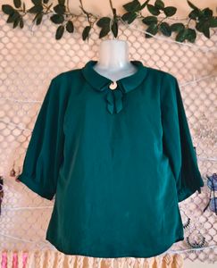 Size M/L 🎁Buy 2 Get 1 Free 🎁Green Collar Top