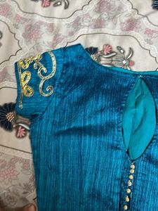 Teal Embroidered Blouse