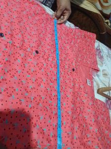 Coral Ditsy Floral Button-Down Nighty