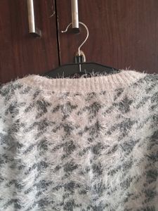 Fluffy Houndstooth Sweater