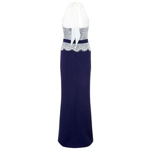 Korean Long Navy Blue Designer Gown