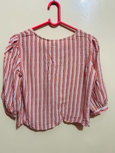 Striped Button-Down Top