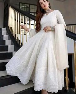 Elegant White Ethnic Gown