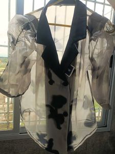 Sheer Print Blouse