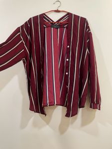Maroon Stripped Top