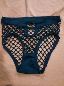 Sixy Panty Teal Fishnet Detail Panties