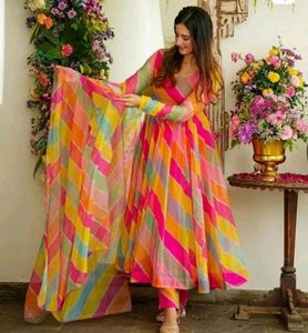 Colorful Striped Anarkali