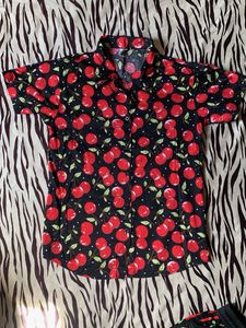 Cherry Print Matching Set