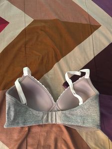 Grey Bra with Lace Detail