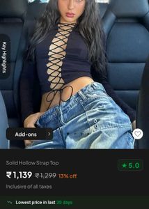 NEWME Black Strappy Tie Up Top