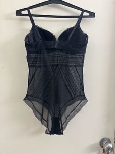 H&amp;M LACE TRIMMED BODYSUIT THONG