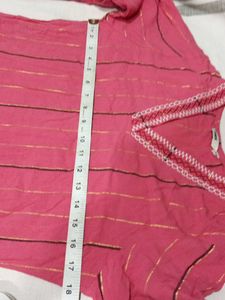 Max Branded Pink Neck Embroidered Kurta