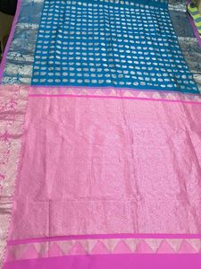 Vintage Unique Kanjivaram silk saree silver zari