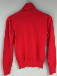 Red Turtleneck Long Sleeve Top