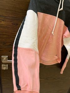Peach And Grey Sweat Shirt