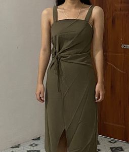 Olive Green Dress with Jacket