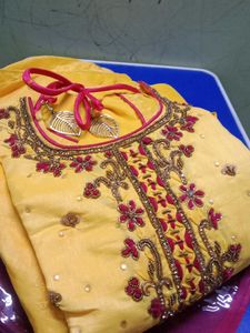 Floor Length Yellow Suit Set
