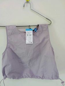 Lavender Cropped Drawstring Tank - Size M