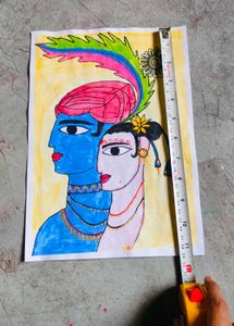 Radha Krishna Abstract Painting 🎨