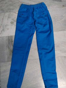 Blue Colour Stright Fit Pant