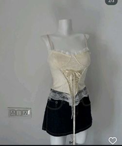 Lace Trim Corset Top