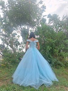 Powder Blue Flairy Gown 💫