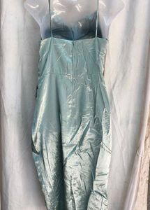 14171. Silky Green Cowl Neck Dress