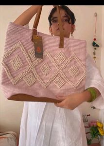 Anouk Pink Aesthetic Desi Tote Side Bag