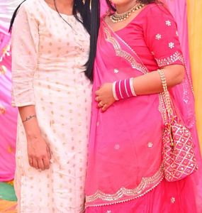 Off White Kurta With Skirt