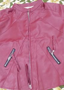 red color leather jacket new