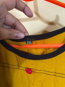 Pretty mustard and black colour kurta - 2XL