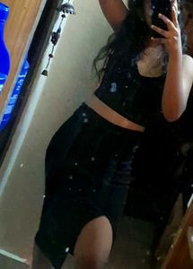 Black Slit Skirt