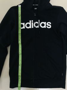 Adidas Black Zip-Up Hoodie original With QR code