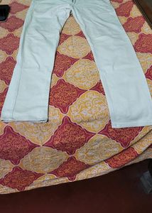Cream Cotton Jeans For Men