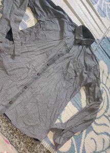 Men&#39;s Stylish Grey Patterned Casual Shirt