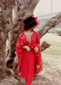 Red Printed Kurta Set♥️👽