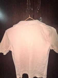 Zara Ribbed Polo Top