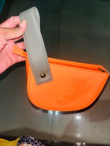 Orange Semi-Circle Clutch