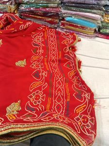 Red Bandhani Saree